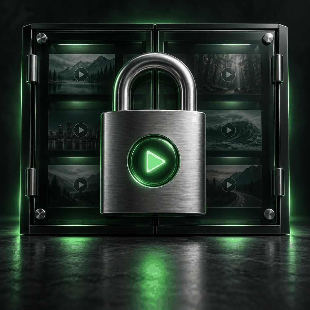A locked video library illustrating restricted access